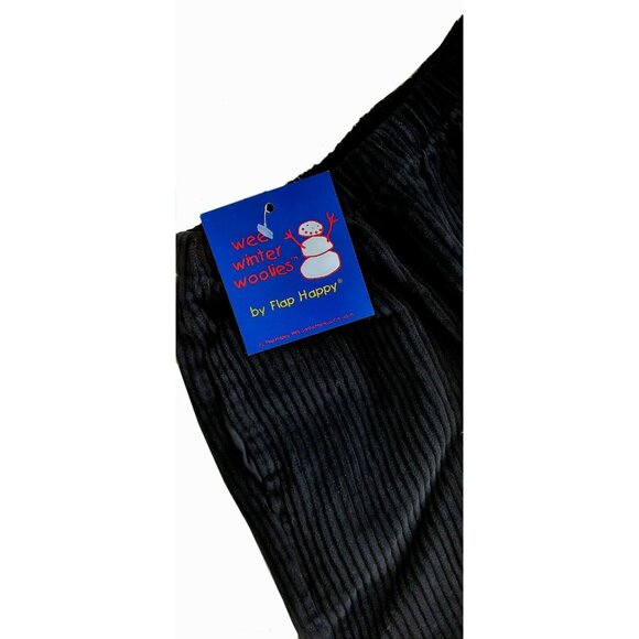 Vintage Y2K Flap Happy Black Corduroy Pants Boys 12M Wide Wale Pull On USA 90s - Picture 4 of 6